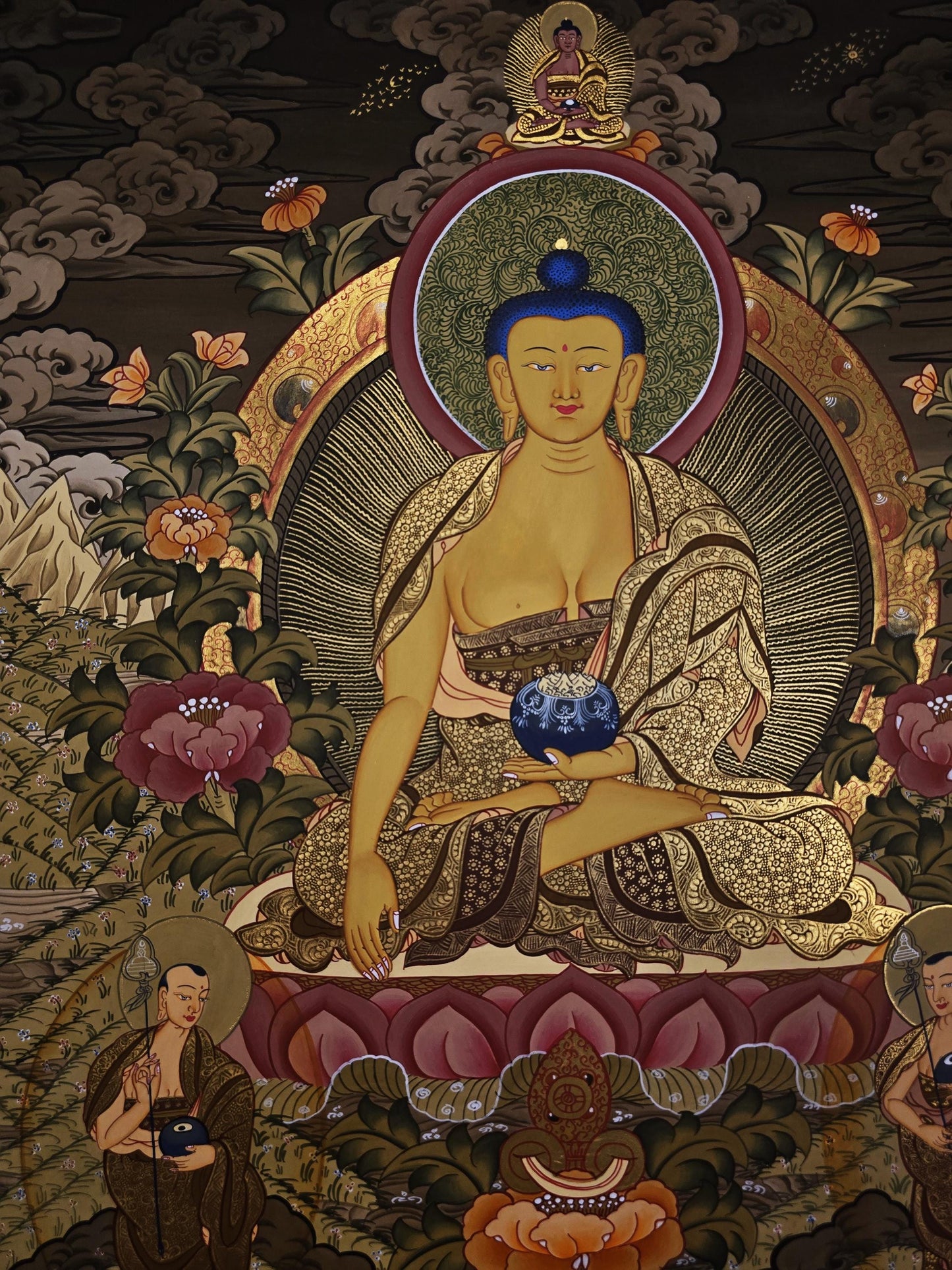 Original Hand-Painted Shakyamuni Buddha Thangka | Tibetan Buddhist Art | Enlightened Master Painting