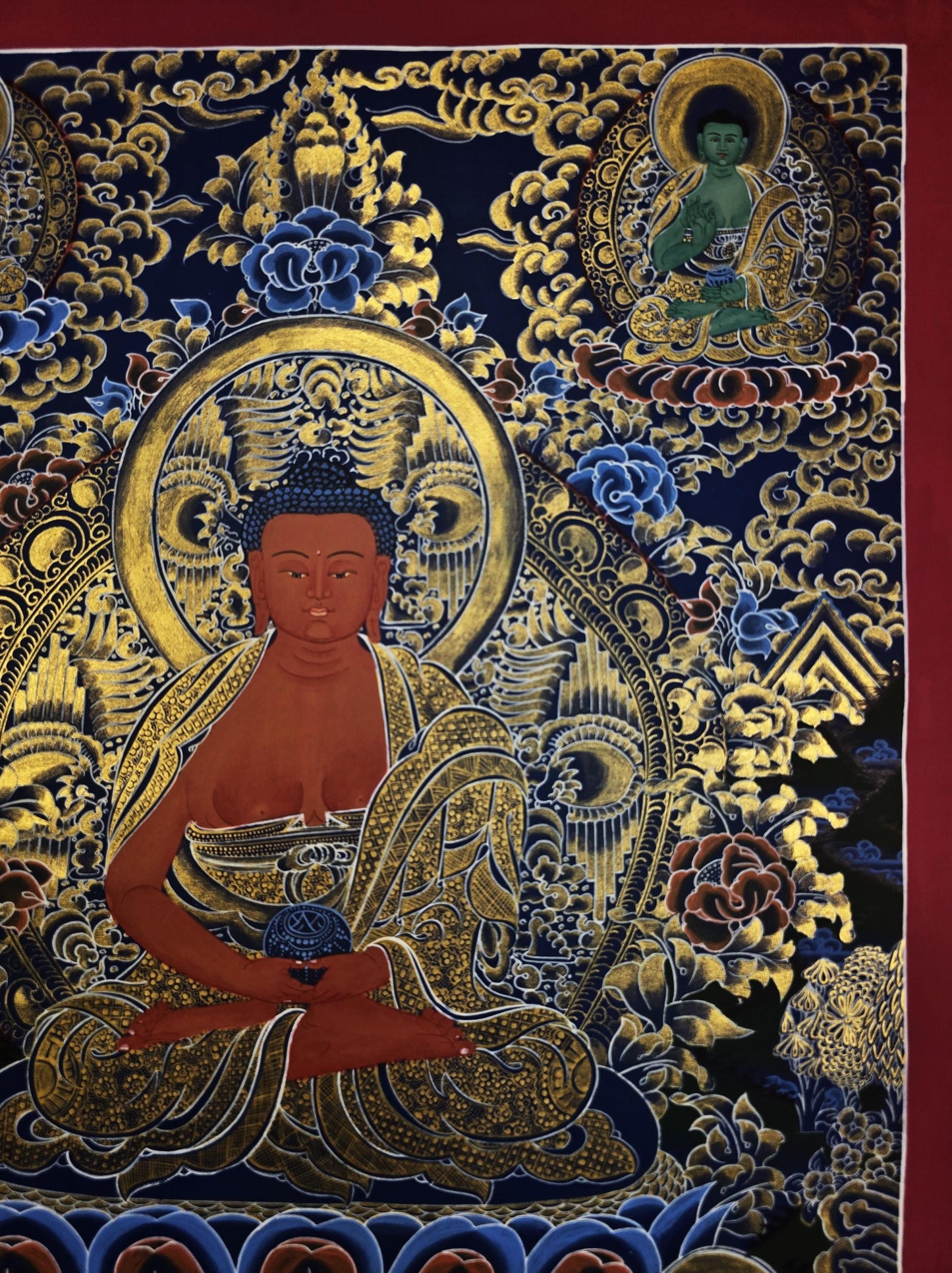 Hand-Painted Amitabha Buddha Thangka | Tibetan Buddhist Art