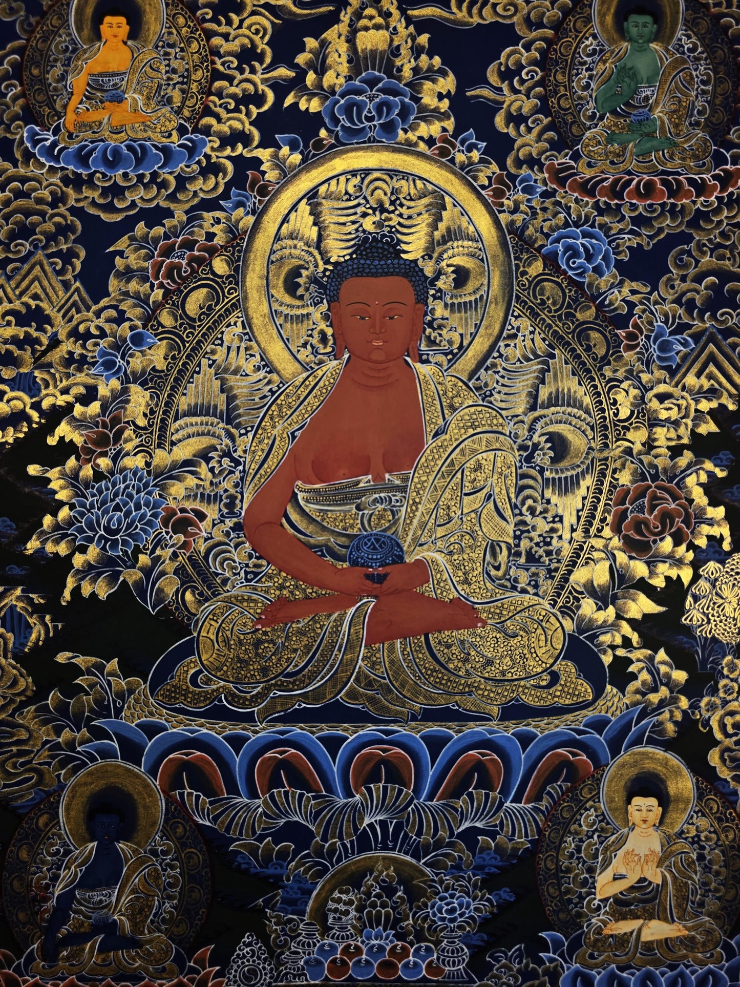 Hand-Painted Amitabha Buddha Thangka | Tibetan Buddhist Art