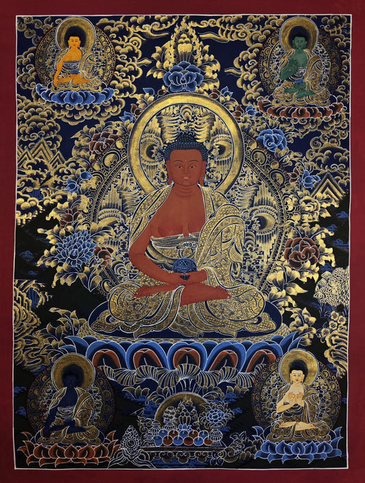 Hand-Painted Amitabha Buddha Thangka | Tibetan Buddhist Art