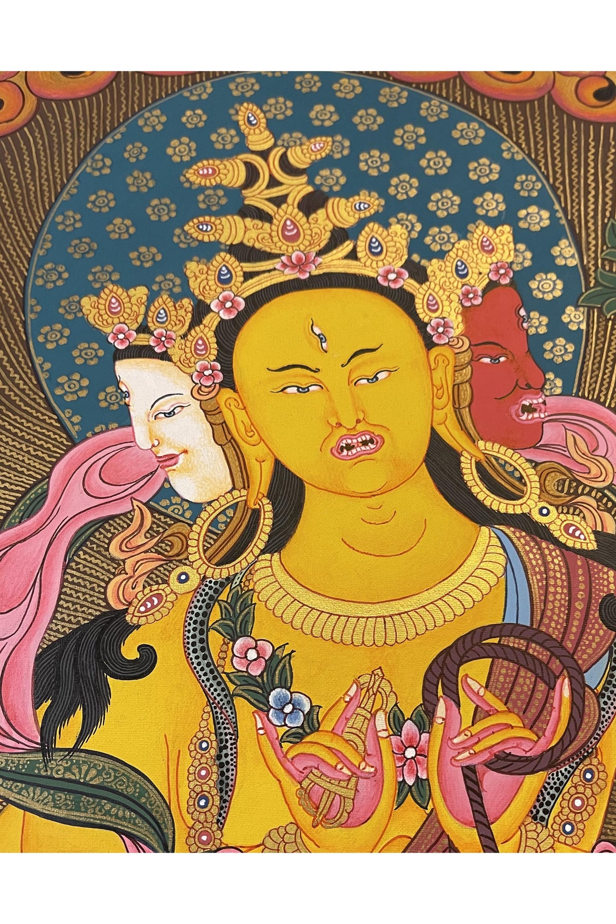 Parnashavari Thangka Painting | Hand-Painted Tibetan Healing Goddess Art