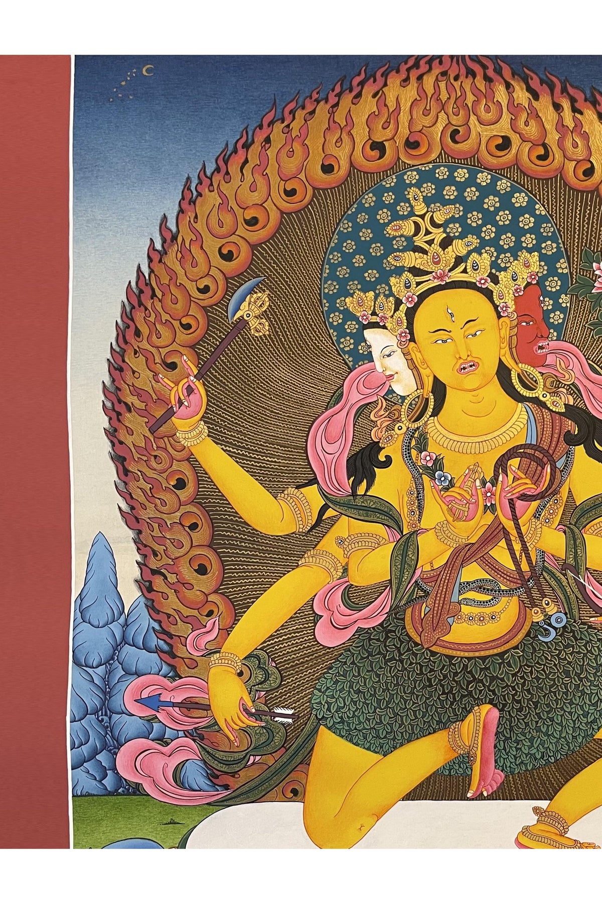 Parnashavari Thangka Painting | Hand-Painted Tibetan Healing Goddess Art
