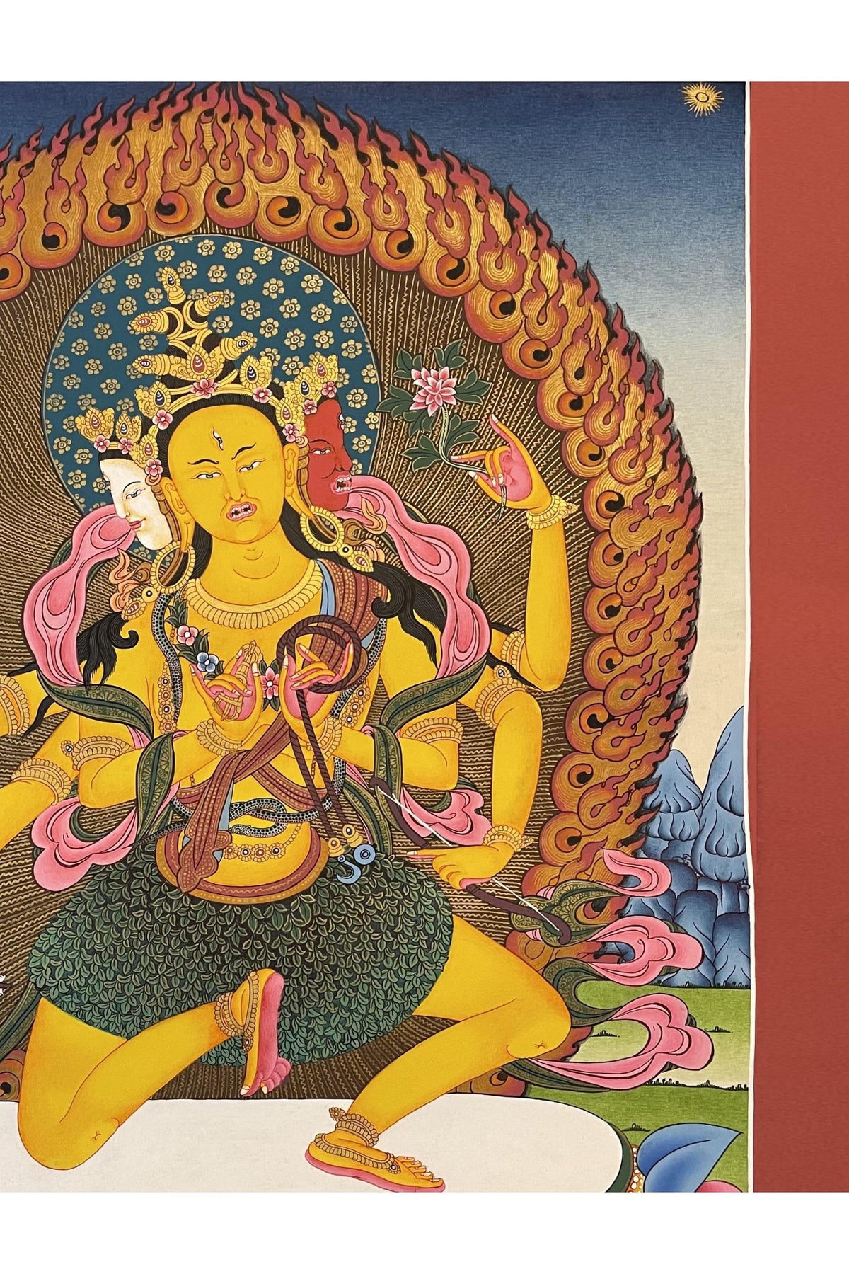 Parnashavari Thangka Painting | Hand-Painted Tibetan Healing Goddess Art