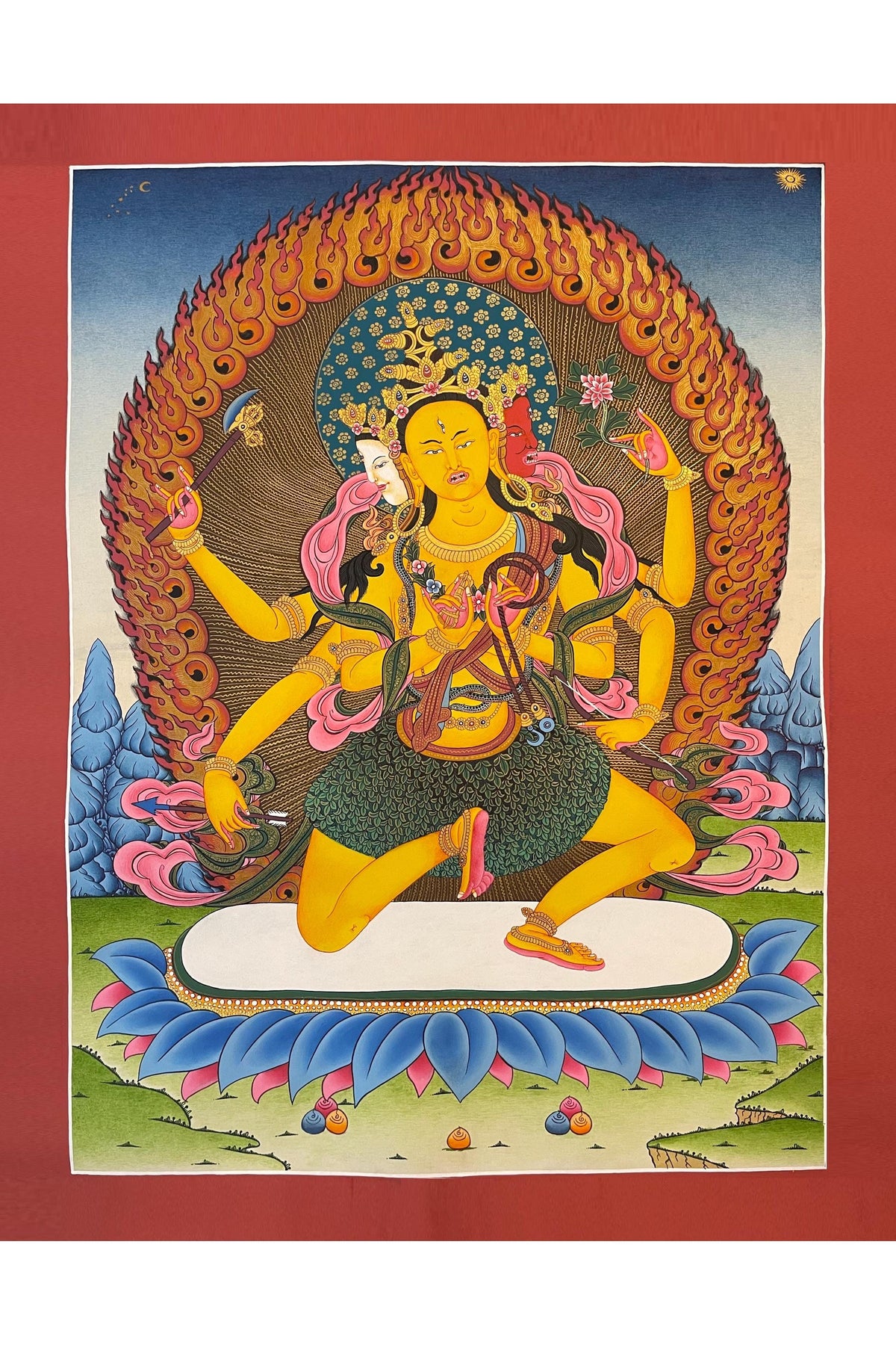 Parnashavari Thangka Painting | Hand-Painted Tibetan Healing Goddess Art