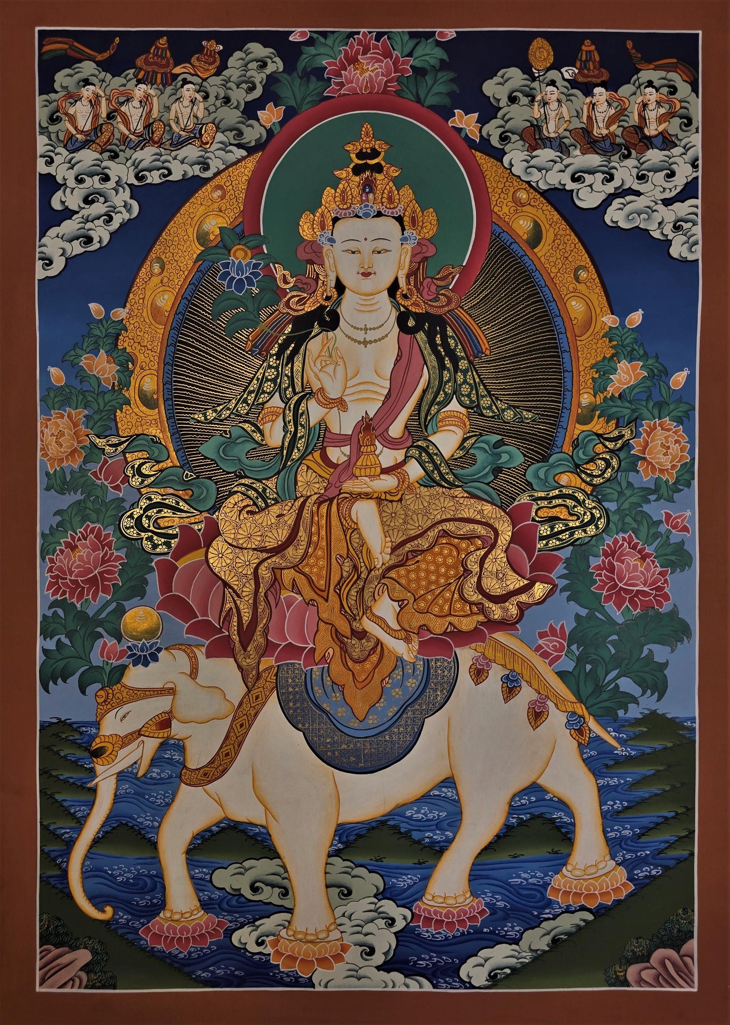 Hand-Painted Kindness Buddha Thangka – Tibetan Art from Nepal (18x27 Inch)