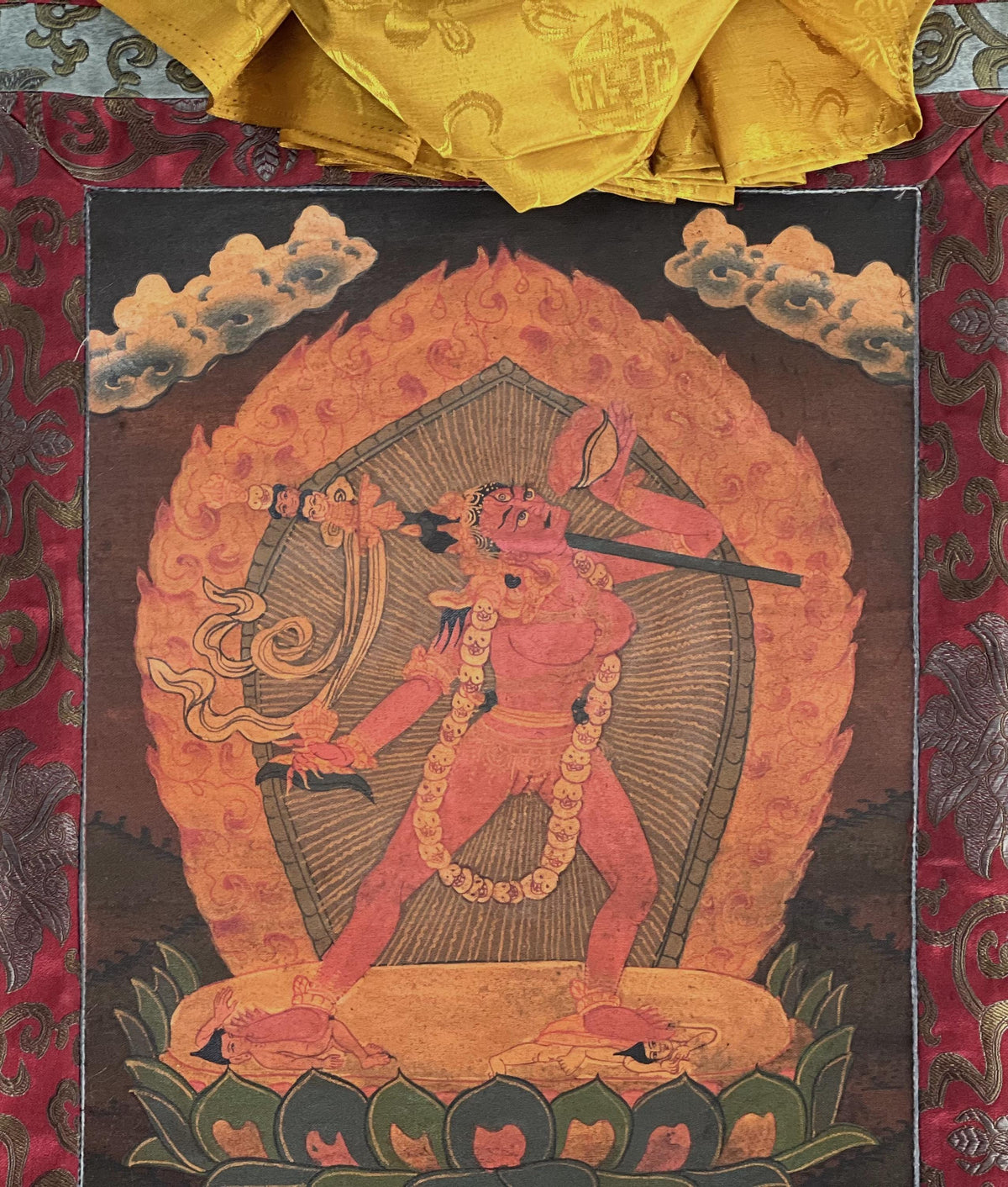 Old Hand-Painted Vajrayogini Thangka  Dorje Neljorma Female Buddha | Oil Varnished Tibetan Dakini Painting