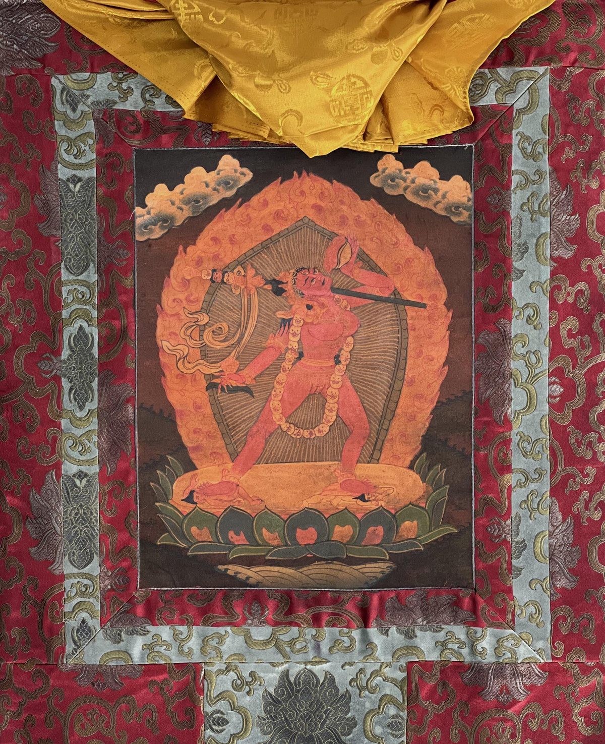 Old Hand-Painted Vajrayogini Thangka  Dorje Neljorma Female Buddha | Oil Varnished Tibetan Dakini Painting