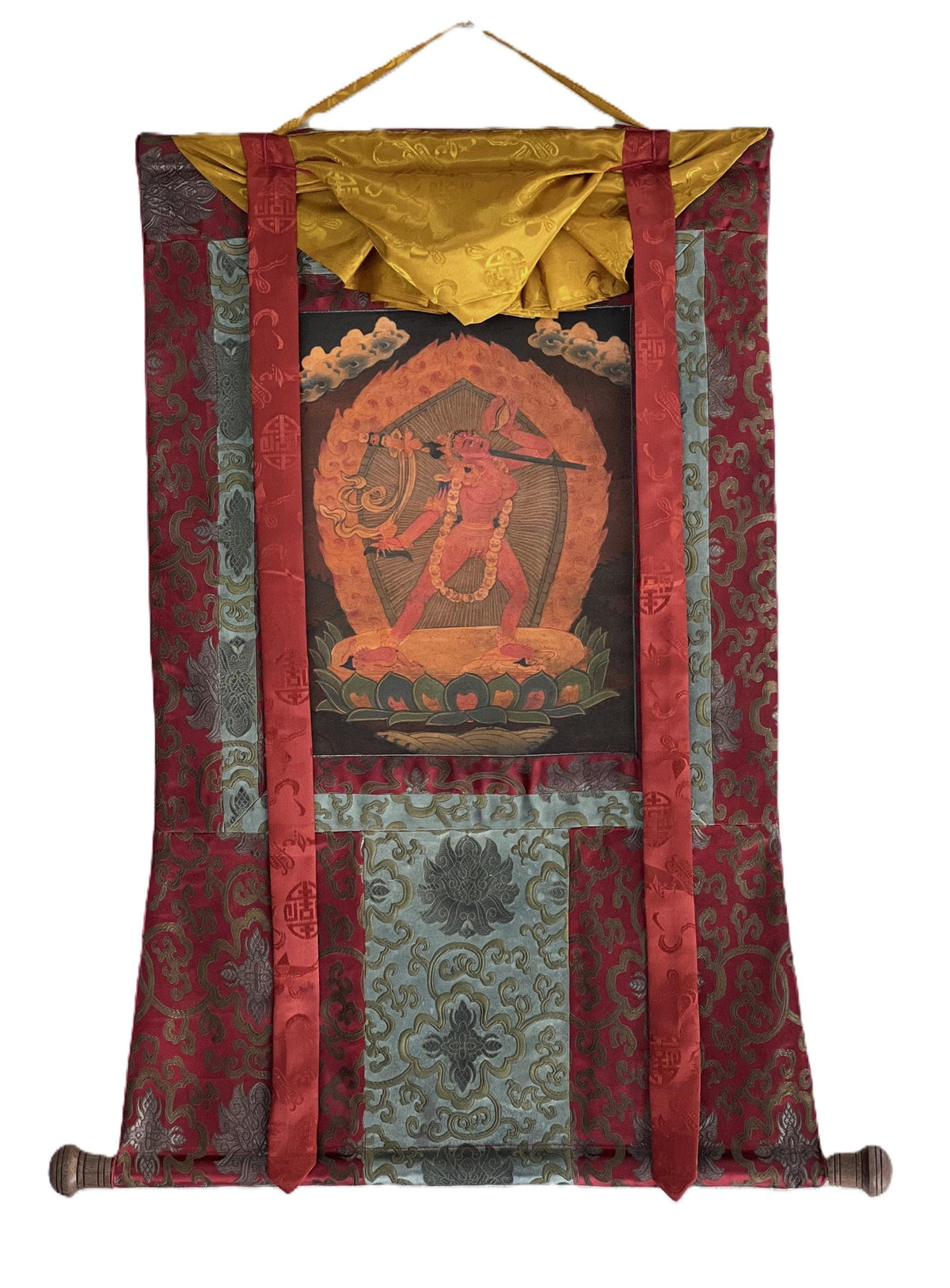Old Hand-Painted Vajrayogini Thangka  Dorje Neljorma Female Buddha | Oil Varnished Tibetan Dakini Painting