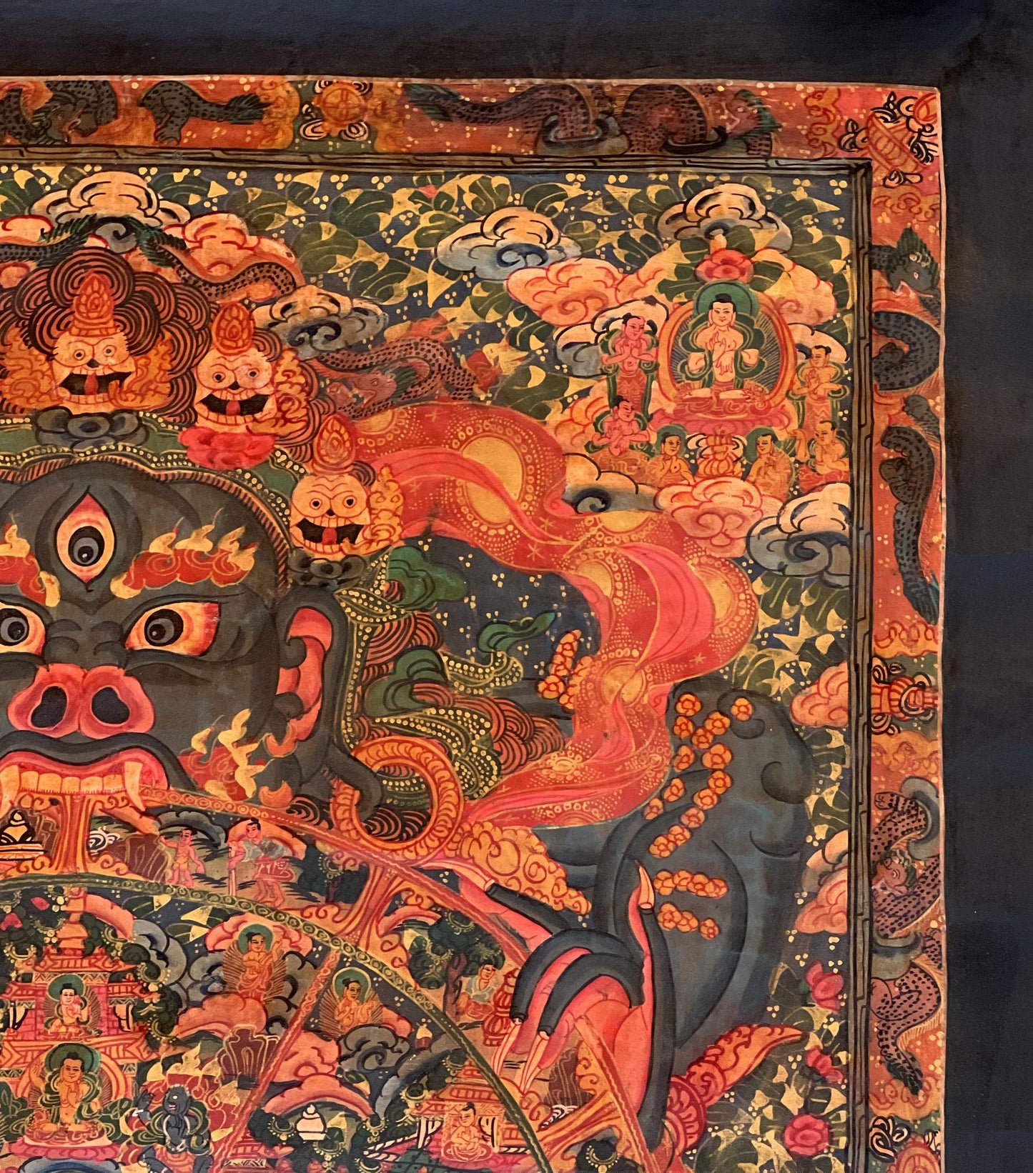 Tibetan Wheel of Life Thangka, Bhavachakra Mandala Painting, Samsara Buddhist Art