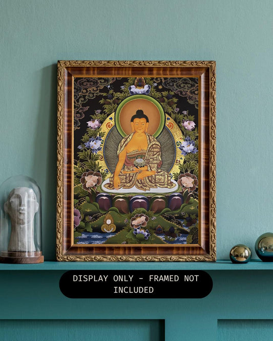 Original Hand-Painted Shakyamuni Buddha Thangka | Siddhartha Gautama Tibetan Art | Meditation Wall Hanging Masterpiece