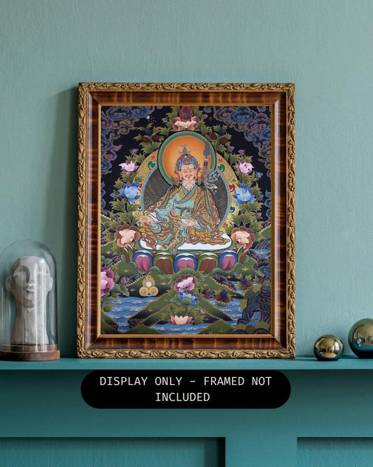 Original Hand-Painted Guru Rinpoche Thangka | Padmasambhava Gold Masterpiece | Tibetan Sacred Art