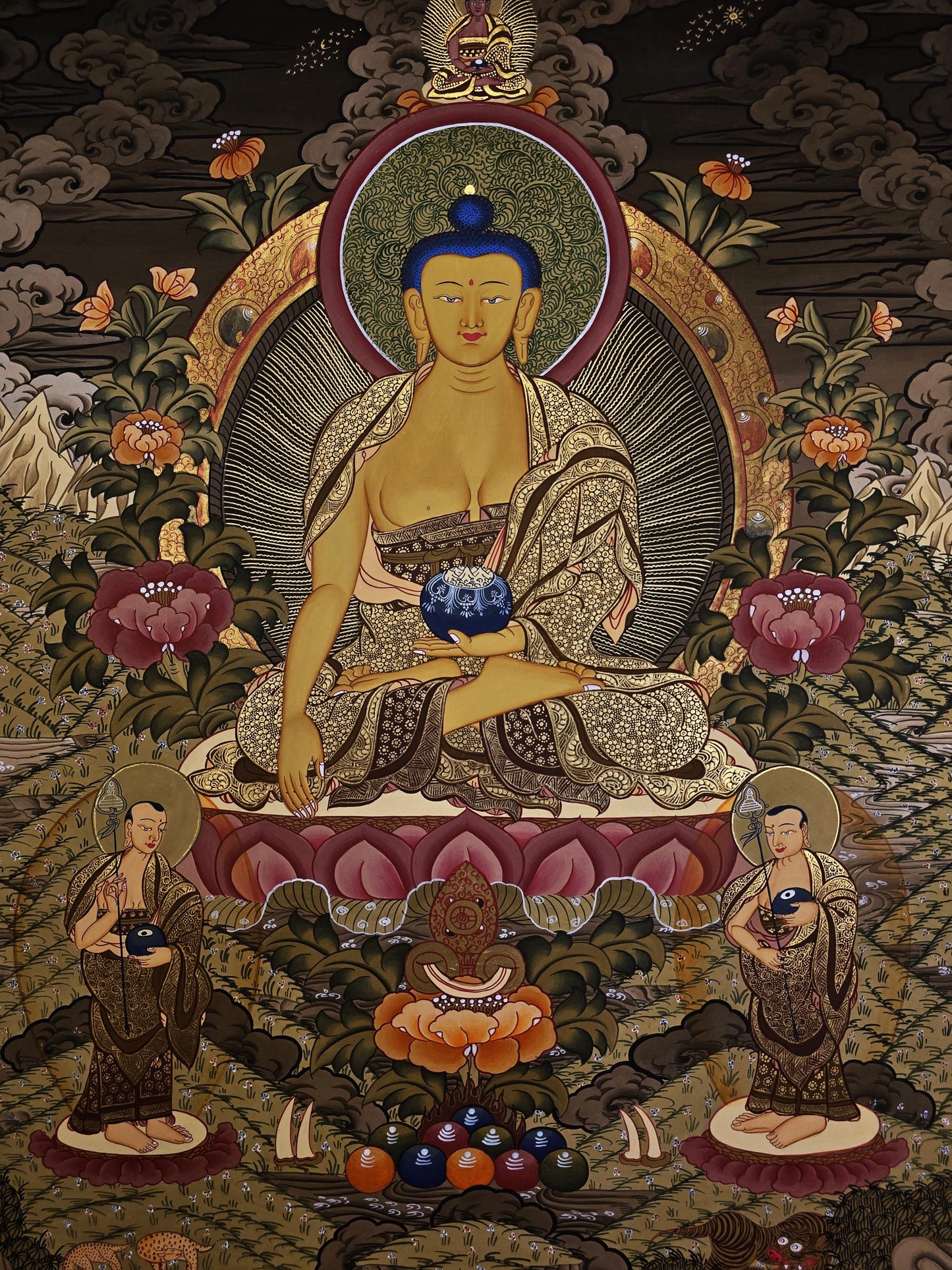Original Hand-Painted Shakyamuni Buddha Thangka | Tibetan Buddhist Art | Enlightened Master Painting