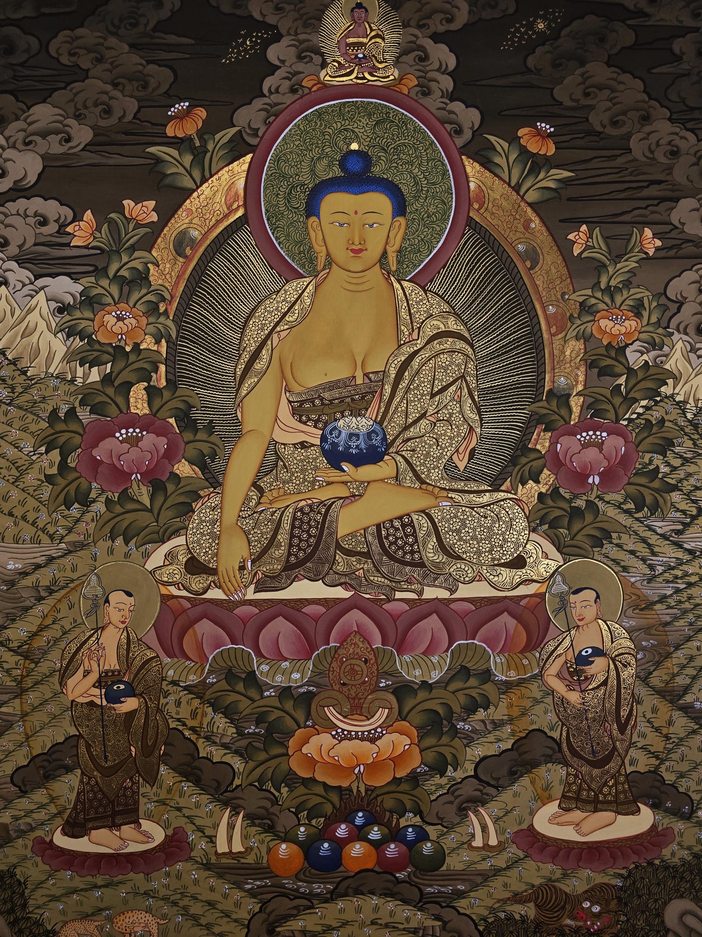 Original Hand-Painted Shakyamuni Buddha Thangka | Tibetan Buddhist Art | Enlightened Master Painting