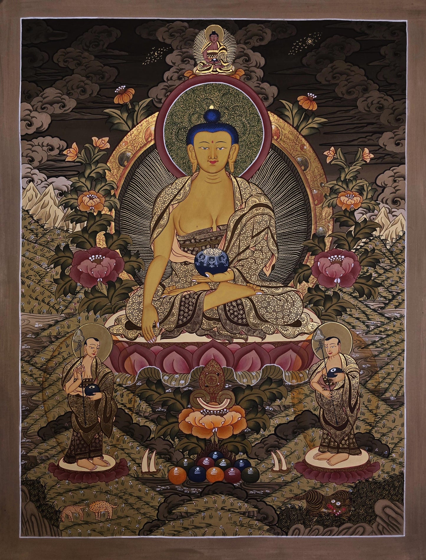 Original Hand-Painted Shakyamuni Buddha Thangka | Tibetan Buddhist Art | Enlightened Master Painting