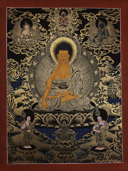 Original Hand-Painted Shakyamuni Buddha Thangka | Siddhartha Gautama Tibetan Art | Meditation Enlightenment  Painting from Nepal