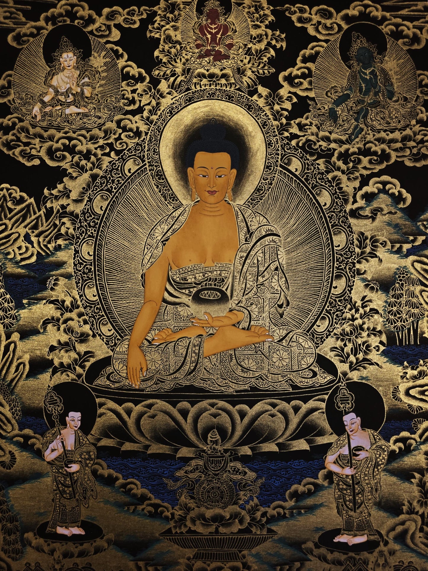 Original Hand-Painted Shakyamuni Buddha Thangka | Siddhartha Gautama Tibetan Art | Meditation Enlightenment  Painting from Nepal