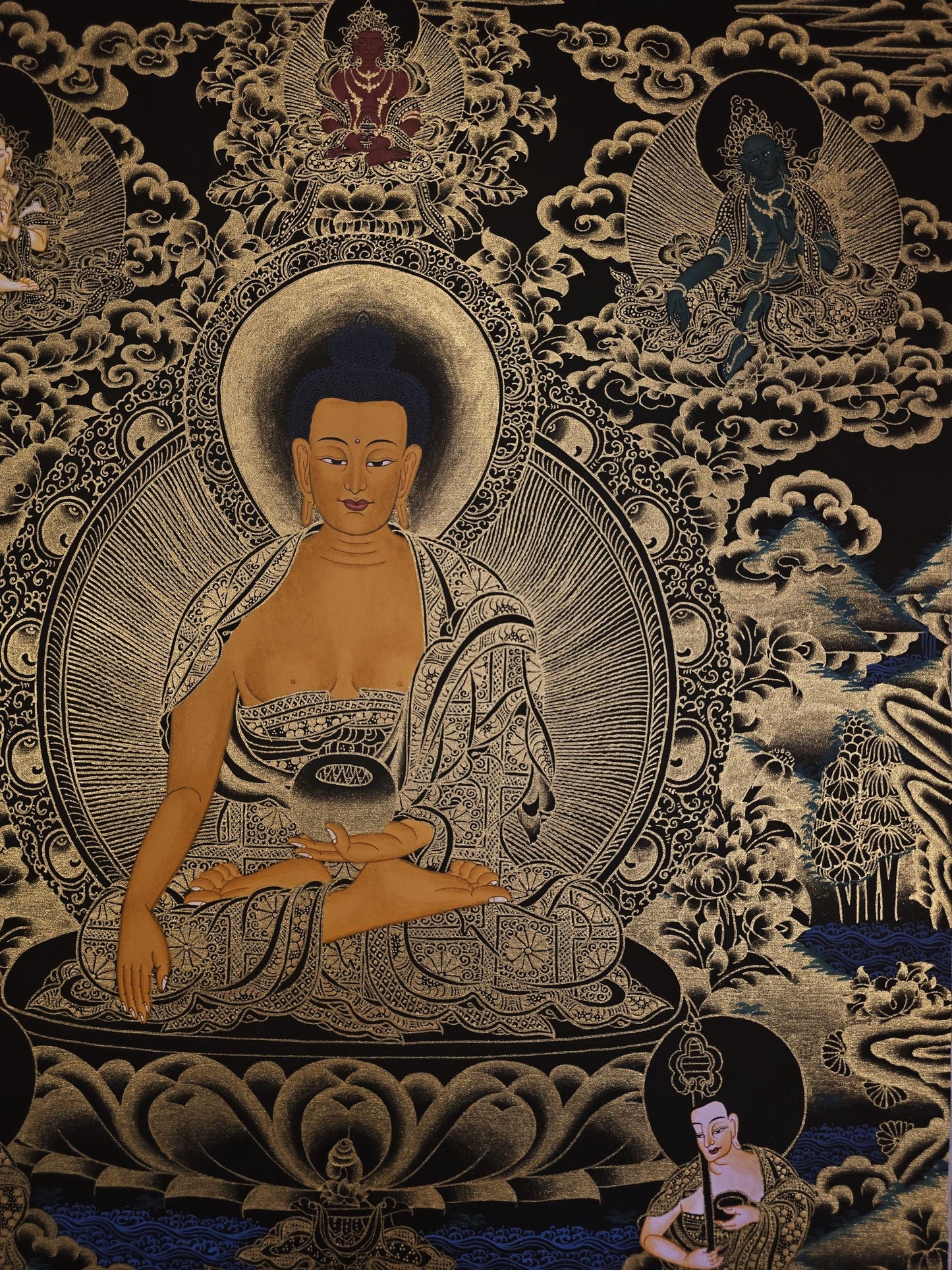 Original Hand-Painted Shakyamuni Buddha Thangka | Siddhartha Gautama Tibetan Art | Meditation Enlightenment  Painting from Nepal