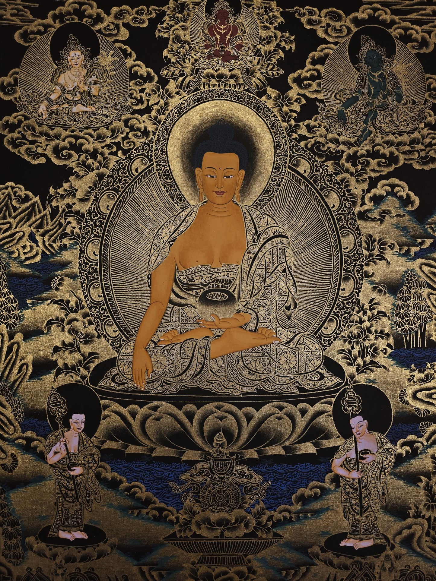 Original Hand-Painted Shakyamuni Buddha Thangka | Siddhartha Gautama Tibetan Art | Meditation Enlightenment  Painting from Nepal