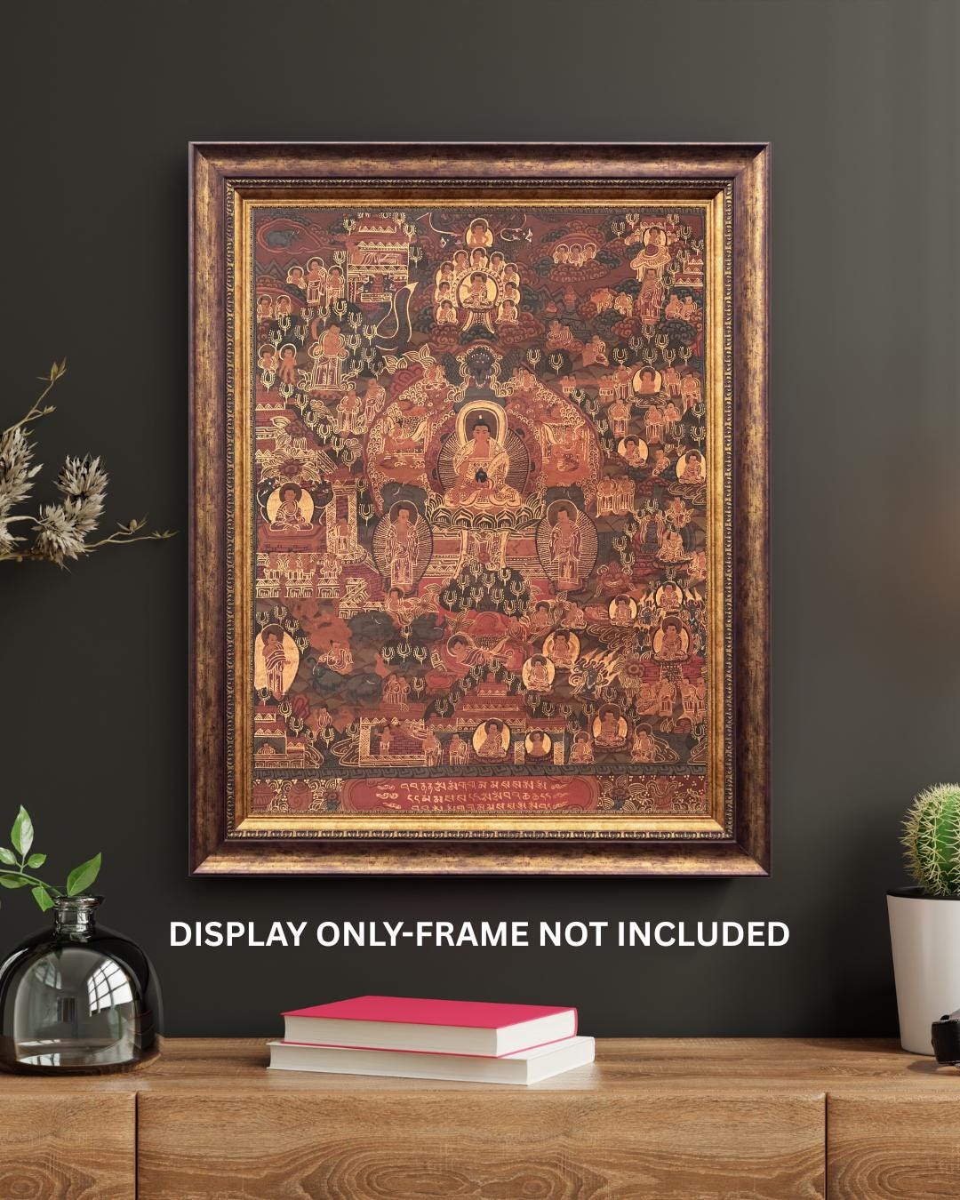 Hand-Painted  Buddha Life Mandala Tibetan Thangka Painting - Semi-Old Oil-Varnished Meditation Art