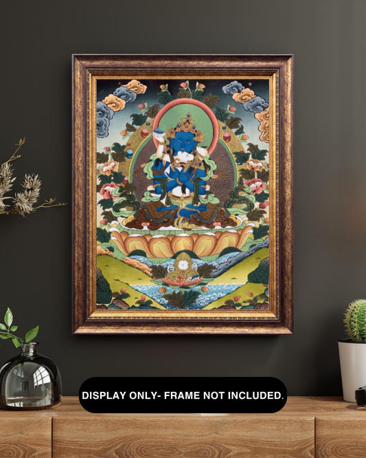 Vajradhara Yab-Yum Thangka Painting | Hand-Painted Tibetan Art
