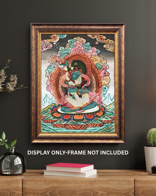 Original Hand-Painted Vajradhara & Prajnaparamita Newari Thangka | Yab-Yum Union | Tibetan Buddhist Art