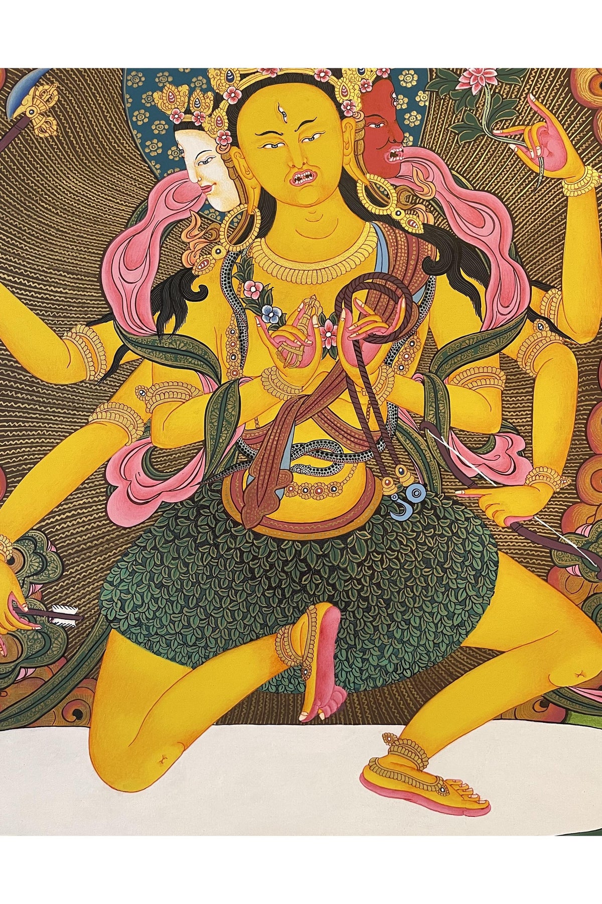 Parnashavari Thangka Painting | Hand-Painted Tibetan Healing Goddess Art