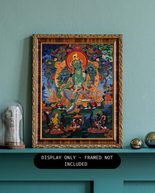 Original Hand-Painted Green Tara Thangka | Tibetan Goddess of Compassion and Protection | Buddhist Art | Masterpiece