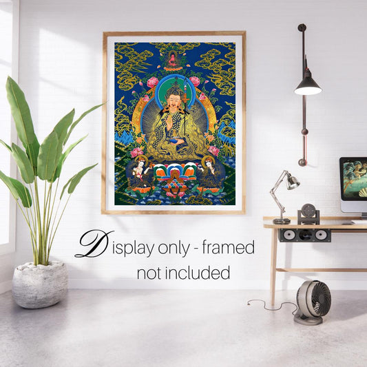 Guru Rinpoche Padmasambhava Thangka Painting | Hand-Painted Tibetan Buddhist Art