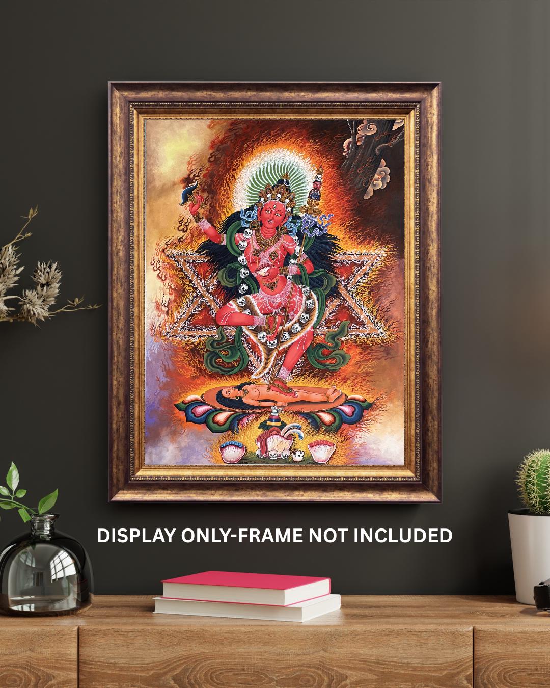 Original Hand-Painted Vajravarahi Thangka – Dorje Phagmo Female Buddha, Newari Paubha Art from Nepal