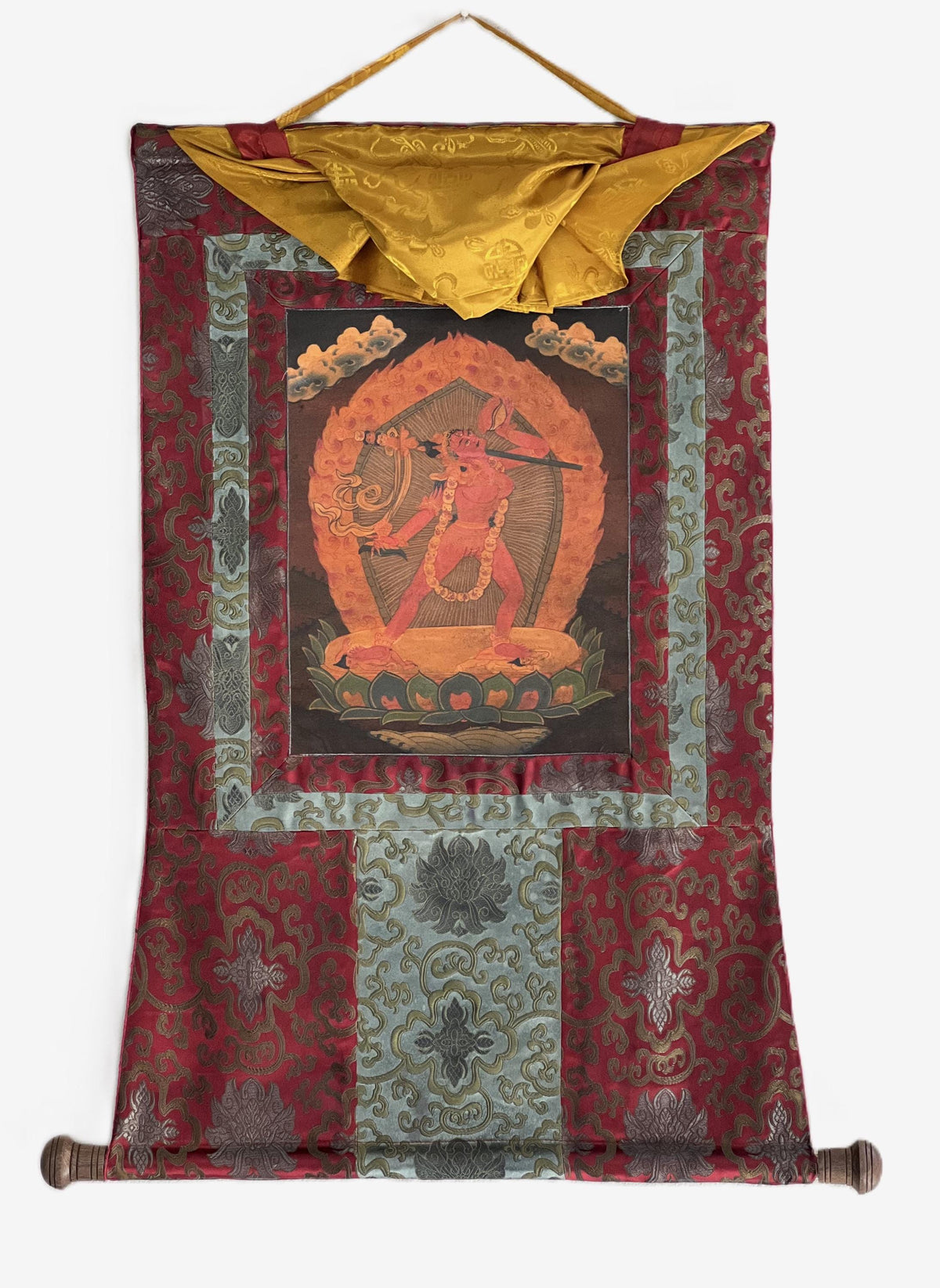Old Hand-Painted Vajrayogini Thangka  Dorje Neljorma Female Buddha | Oil Varnished Tibetan Dakini Painting