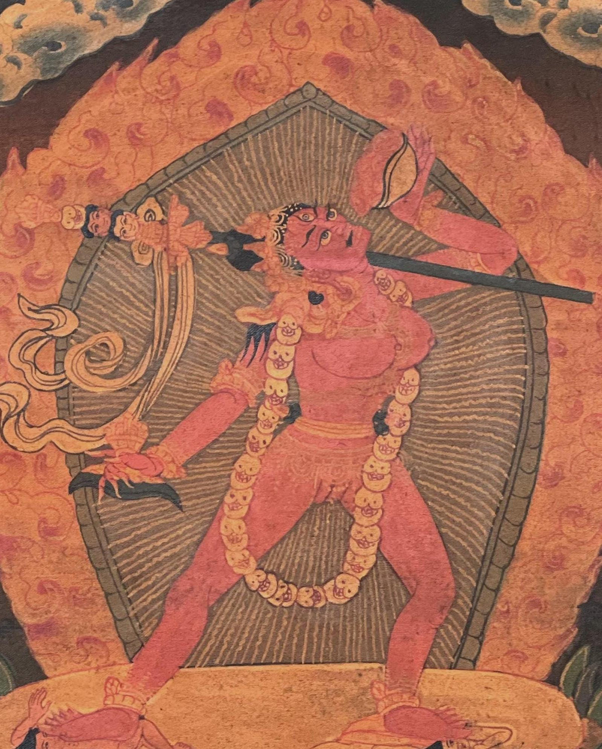 Old Hand-Painted Vajrayogini Thangka  Dorje Neljorma Female Buddha | Oil Varnished Tibetan Dakini Painting