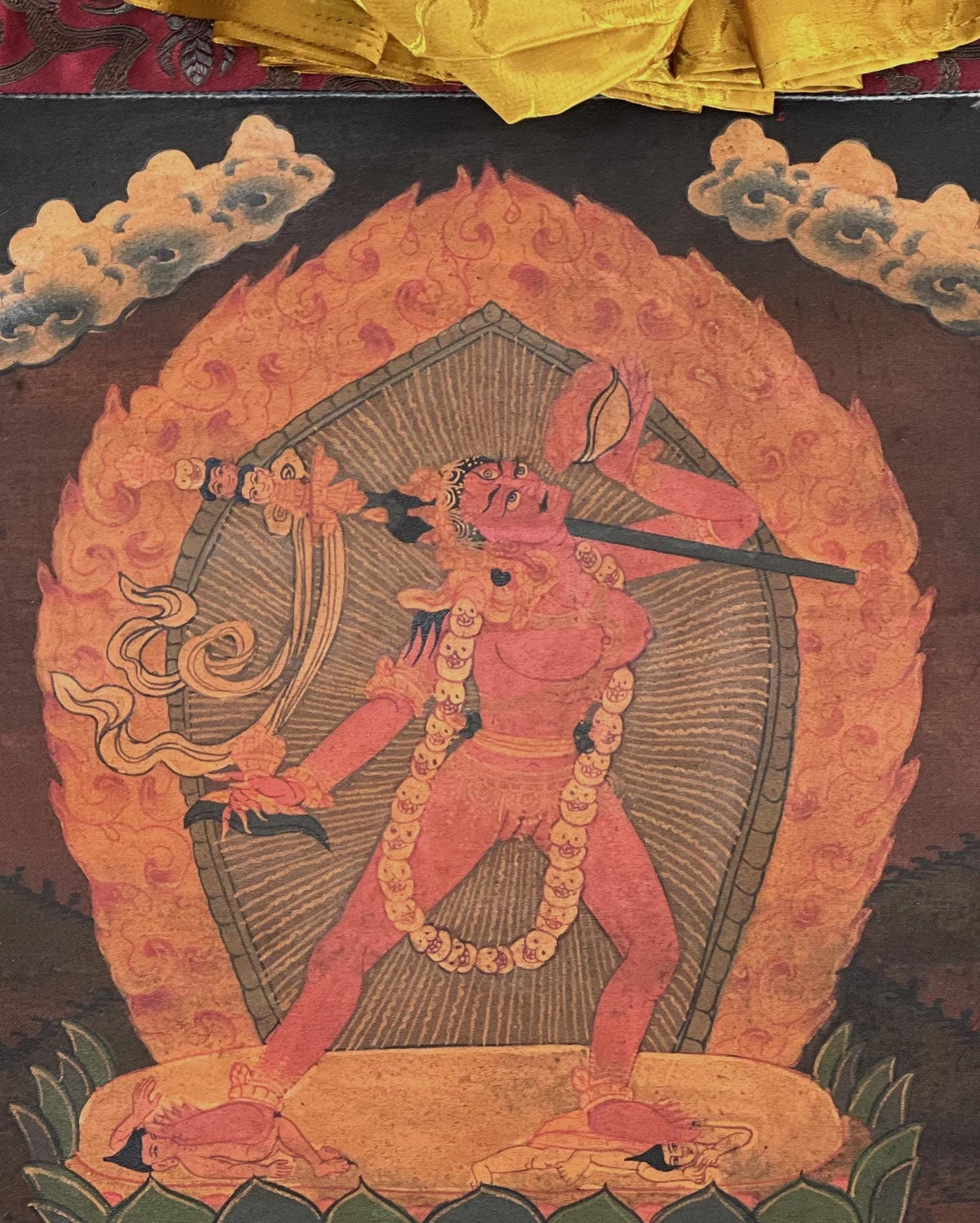 Old Hand-Painted Vajrayogini Thangka  Dorje Neljorma Female Buddha | Oil Varnished Tibetan Dakini Painting
