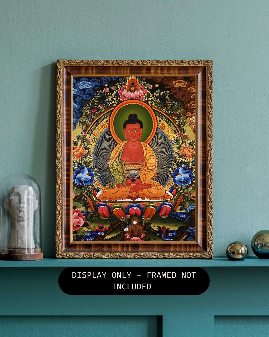 Original Hand-Painted Amitabha Buddha Thangka | Buddha of Infinite Light and Longevity | Tibetan Sacred Art
