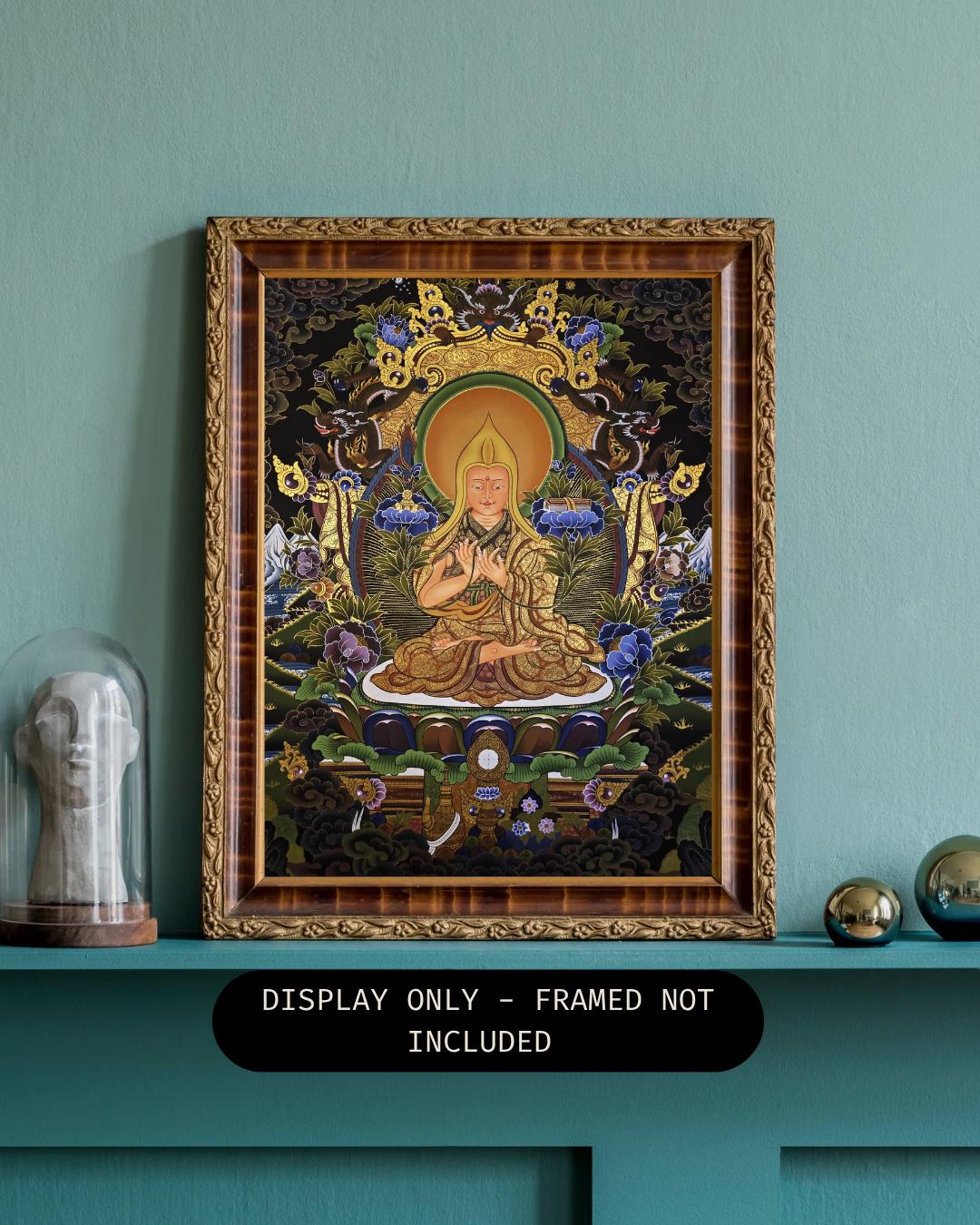 Original Hand-Painted Je Tsongkhapa Thangka | Gelugpa Founder Buddhist Art | Tibetan Thangka Painting  from Nepal