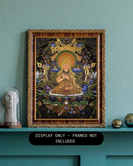 Original Hand-Painted Je Tsongkhapa Thangka | Gelugpa Founder Buddhist Art | Tibetan Thangka Painting  from Nepal