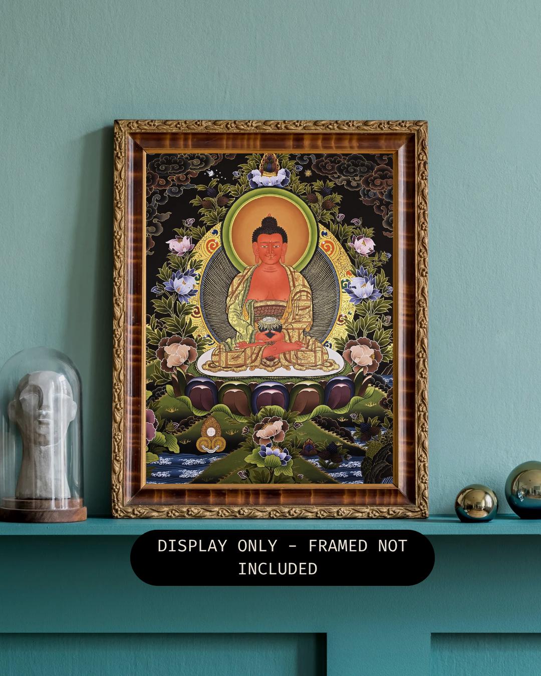 Amitabha Buddha Thangka Painting | 24K Gold, Tibetan Art