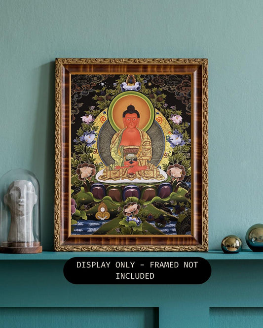 Amitabha Buddha Thangka Painting | 24K Gold, Tibetan Art