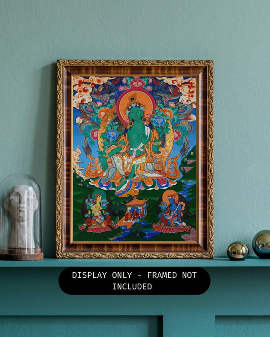 Original Hand-Painted Green Tara Thangka |  Masterpiece Painting | Tibetan Buddhist Art from Nepal