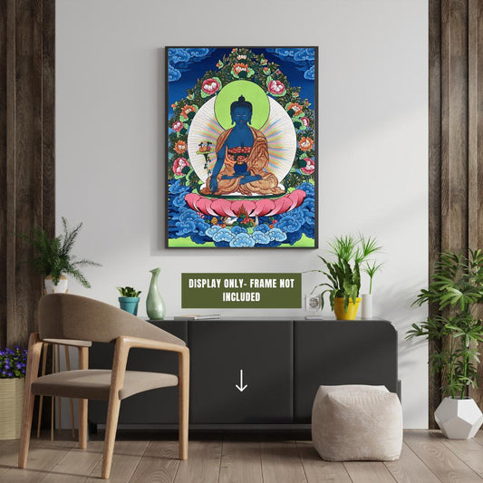Medicine Buddha Thangka | Hand-Painted Tibetan Healing Art