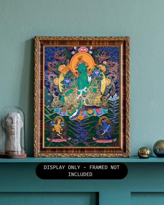 Original Hand-Painted Green Tara Thangka | Tibetan Buddhist Art | Compassion, Protection & Enlightenment