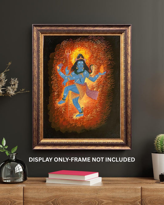 Shiva Nataraja Thangka | Hand-Painted Hindu Art | Dance of Creation & Destruction | Newari Paubha Painting