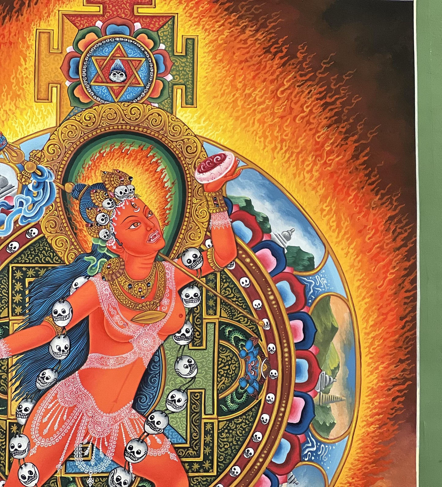 Vajrayogini Thangka Painting – Newari Paubha Art, Tantric Enlightenment