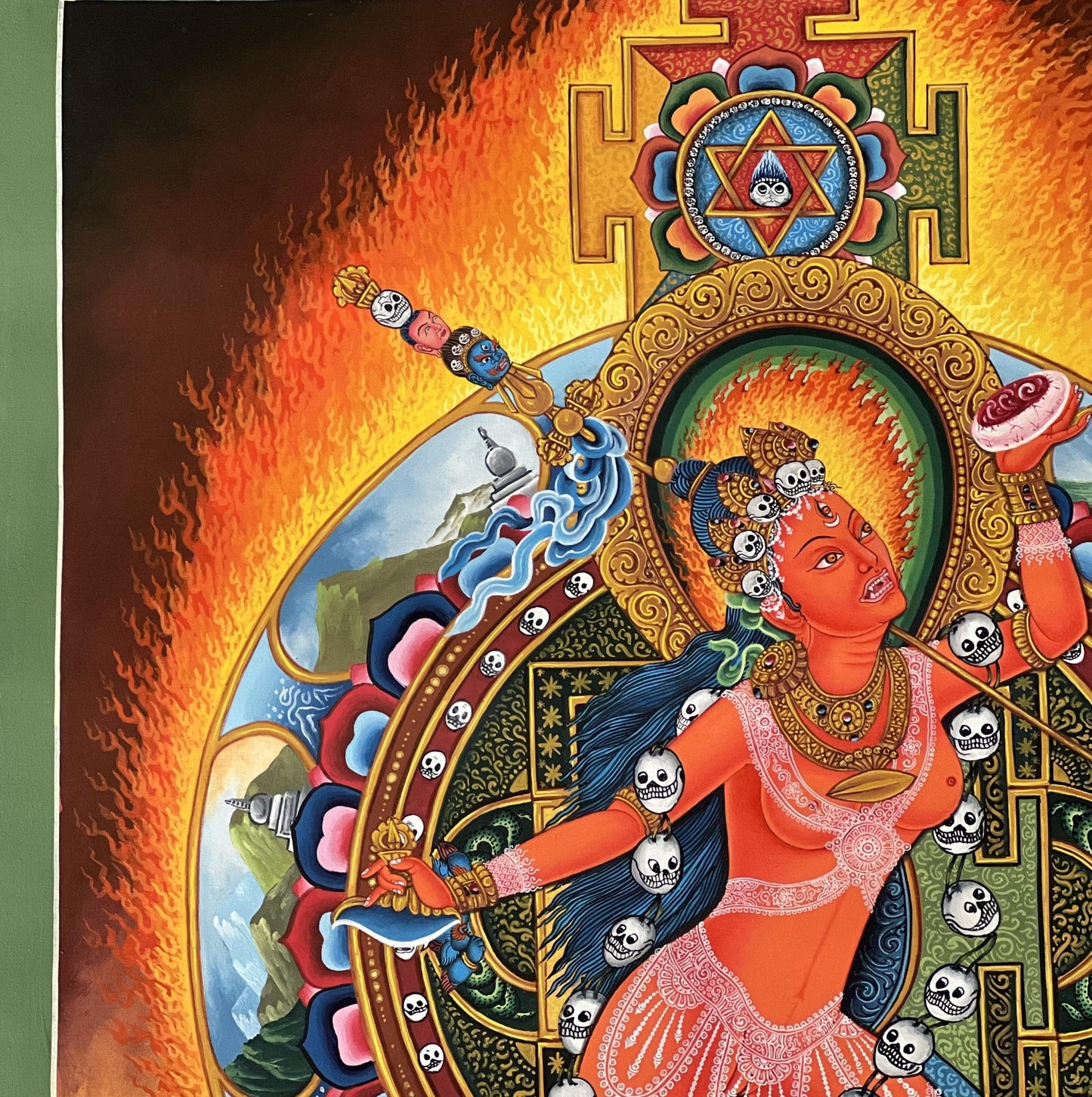 Vajrayogini Thangka Painting – Newari Paubha Art, Tantric Enlightenment