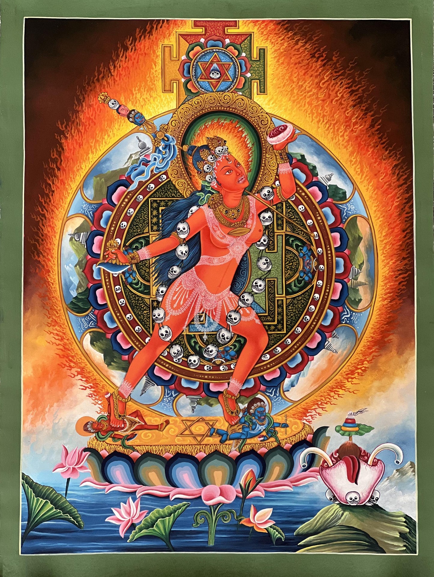 Vajrayogini Thangka Painting – Newari Paubha Art, Tantric Enlightenment