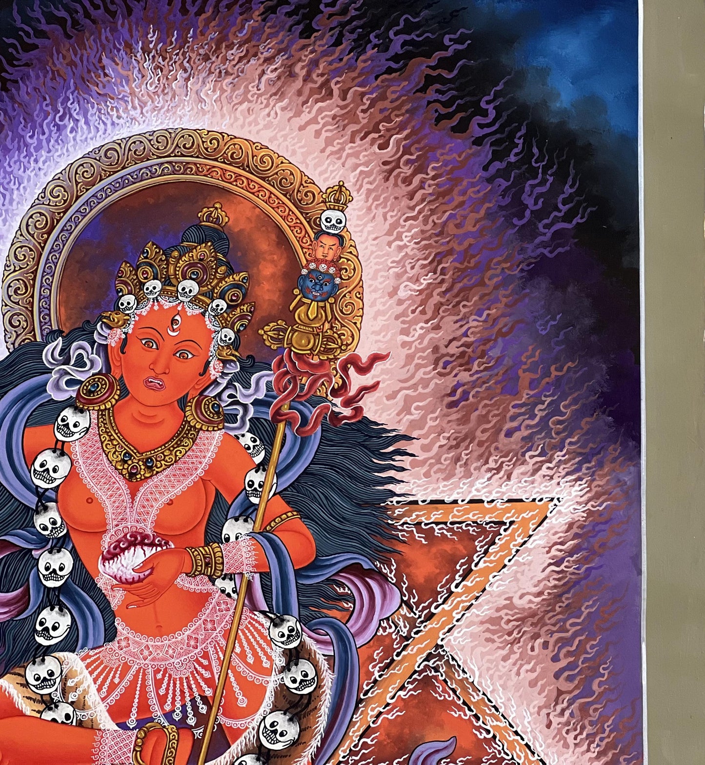 Vajravarahi Newari Paubha Original Masterpiece Art – Hand-Painted Tantric Goddess of Wisdom and Liberation Thangka