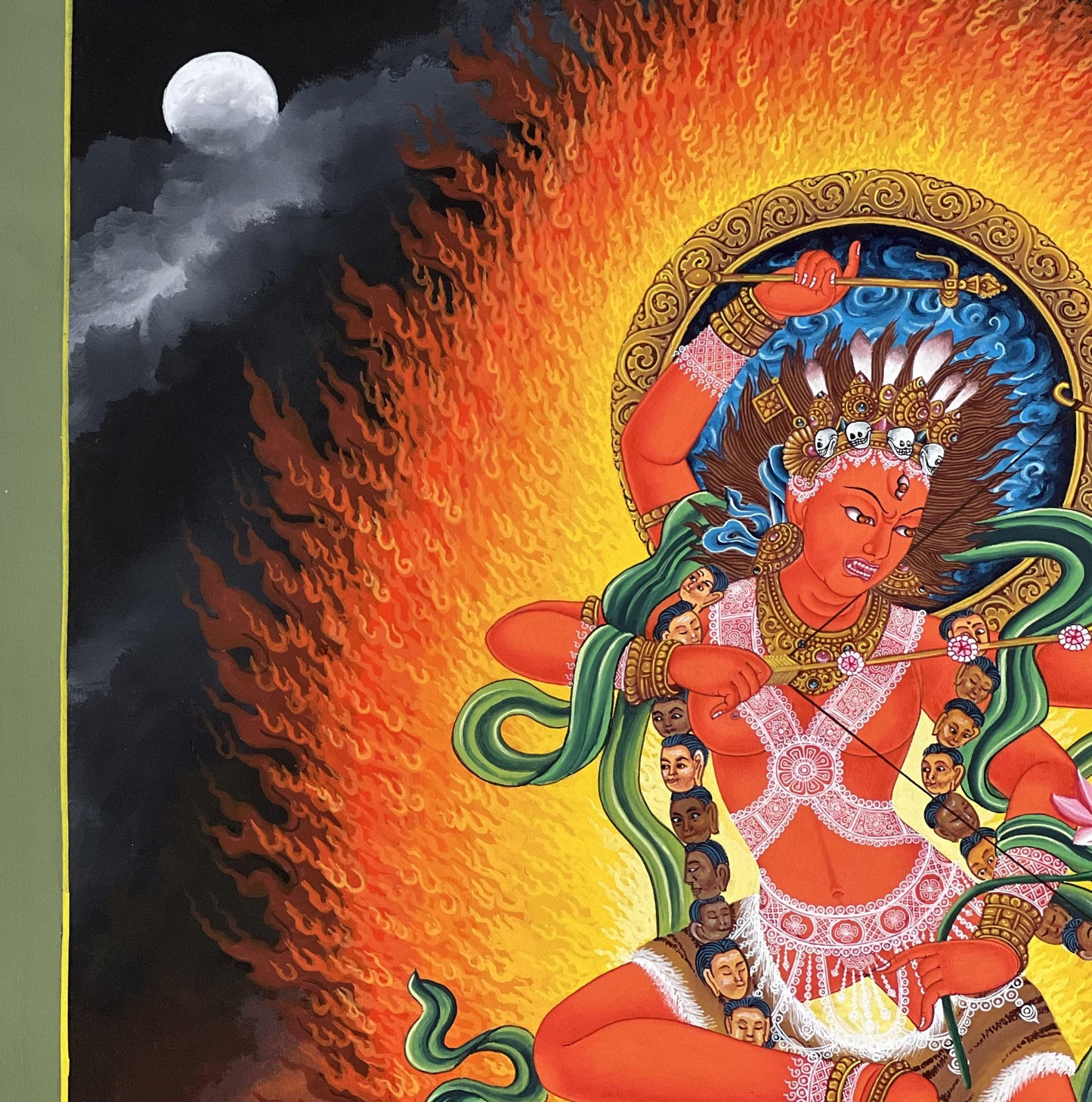 Kurukulla Newari Paubha Masterpiece | Red Dakini | Hand-Painted Tibetan Thangka Art