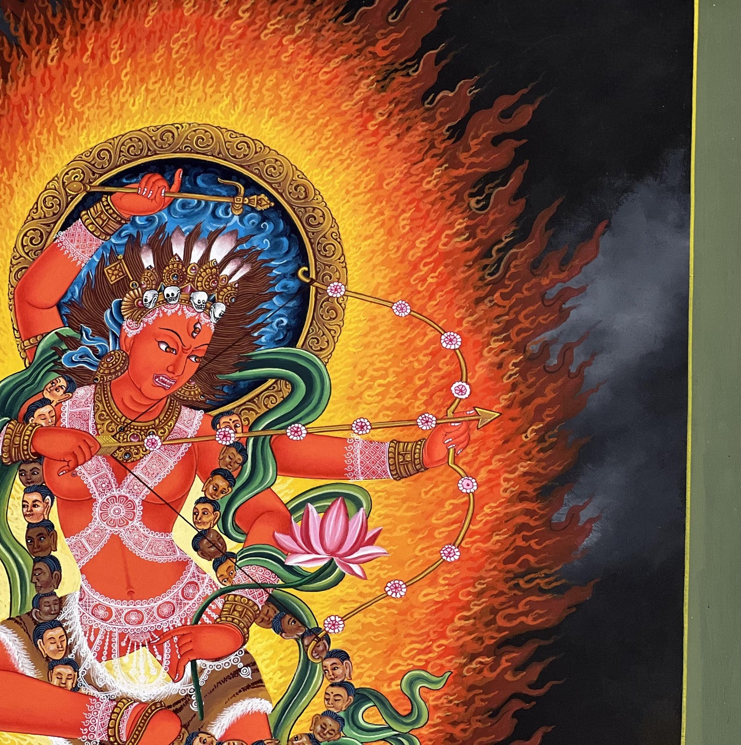 Kurukulla Newari Paubha Masterpiece | Red Dakini | Hand-Painted Tibetan Thangka Art