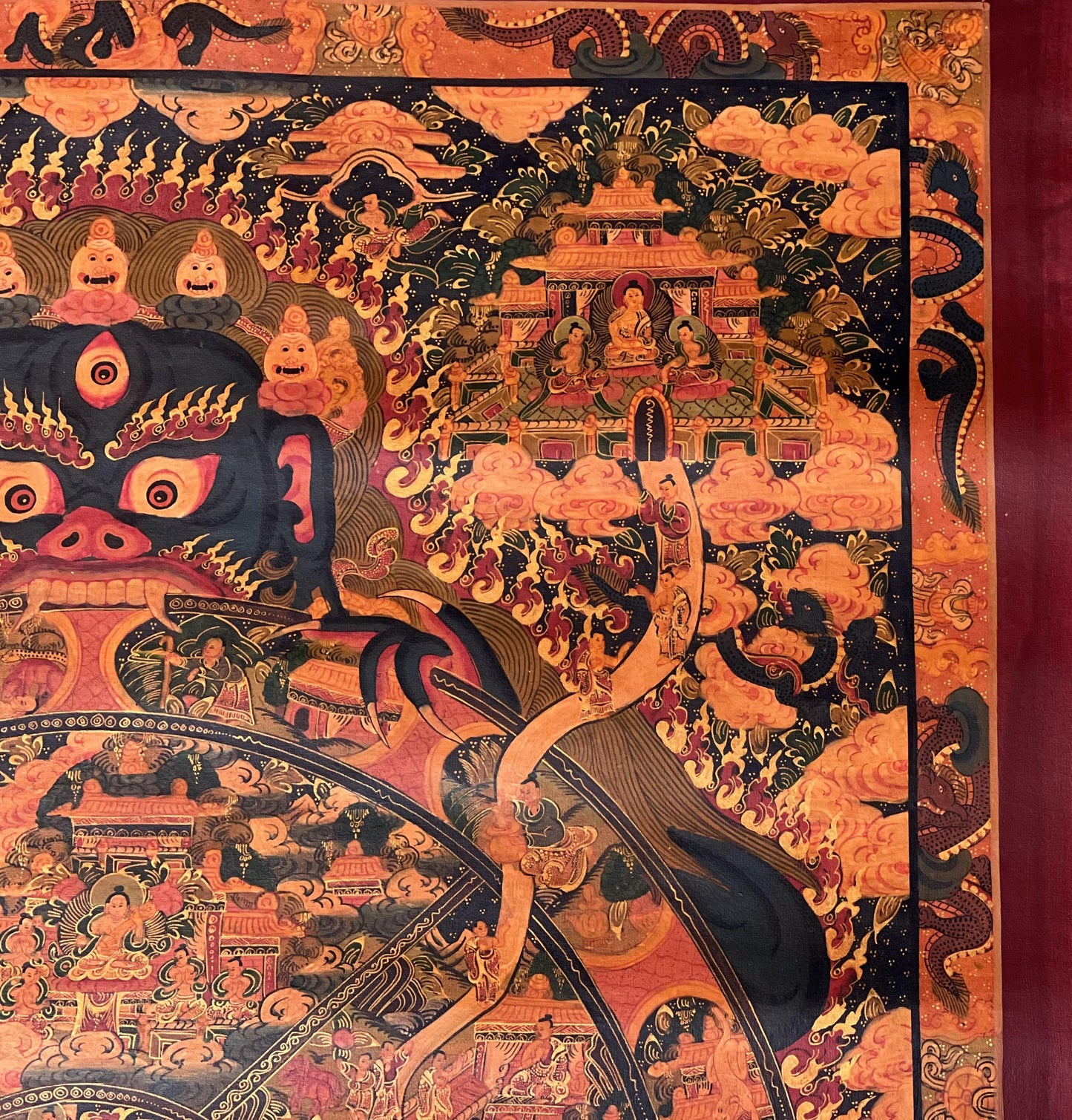 Hand-Painted Wheel of Life Thangka | Tibetan Buddhist Mandala Art
