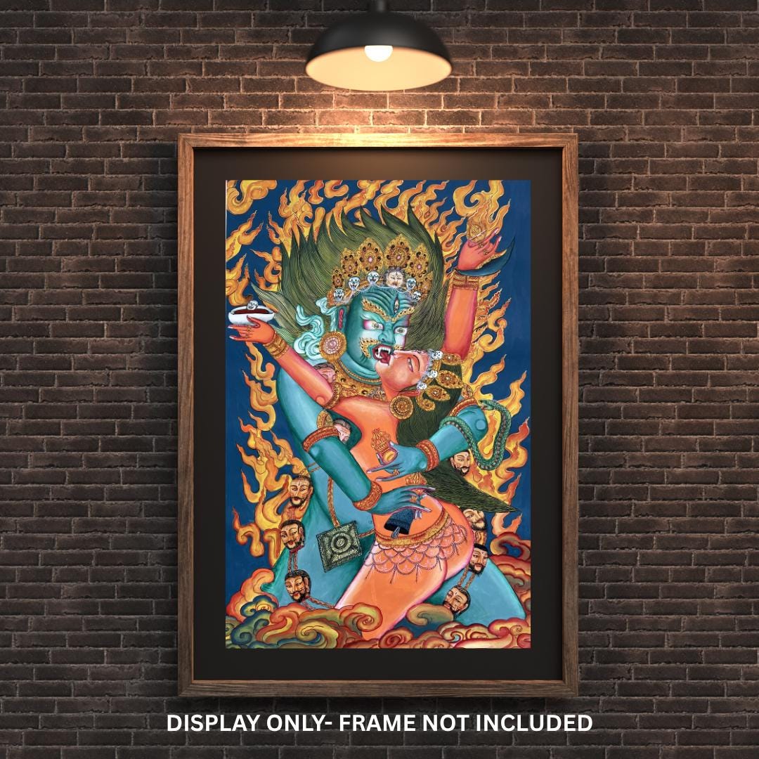Chakrasamvara with Vajravarahi in Yab-Yum | Large Newari Paubha Thangka Painting | Traditional Nepalese Art