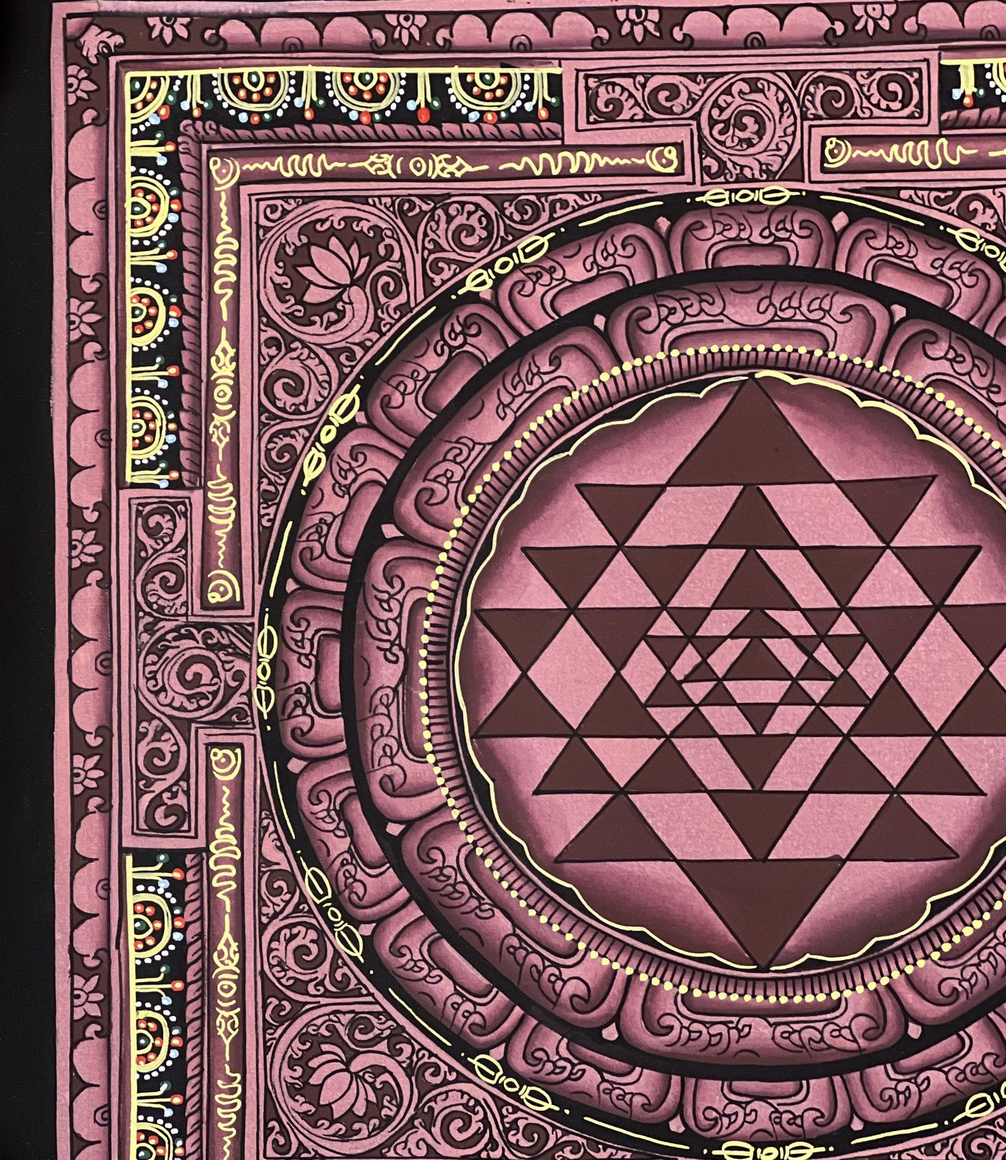 Sri Yantra Mandala Painting - Sacred Geometry Art | Shri Vidya School Inspired | Shree Yantra Decor